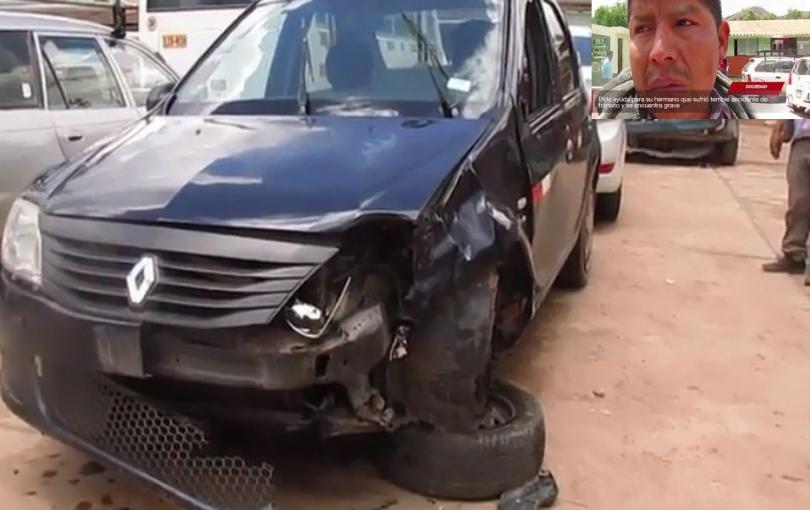 Al borde del llanto, pide ayuda para su hermano que sufrió terrible accidente de tránsito Automóvil impactó aparatosamente contra motocicleta.