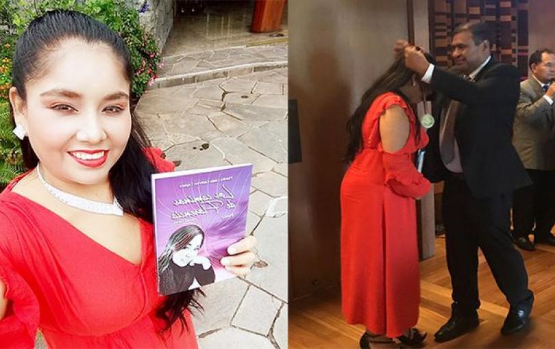 Escritora peruana Fiorella Gutiérrez recibió premio de literatura en Cusco Recibió el premio mundial a la excelencia de la Unión Hispanomundial de Escritores.